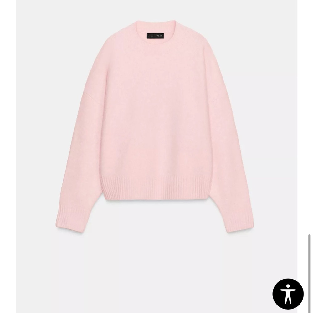 Zara soft pink crew neck sweater